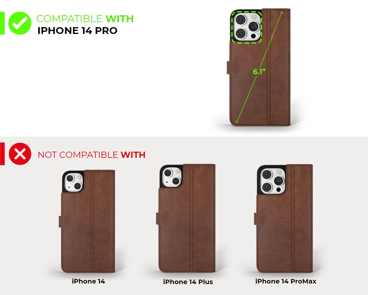 Apple iPhone 15 Pro - Vintage Leather Wallet Phone Case