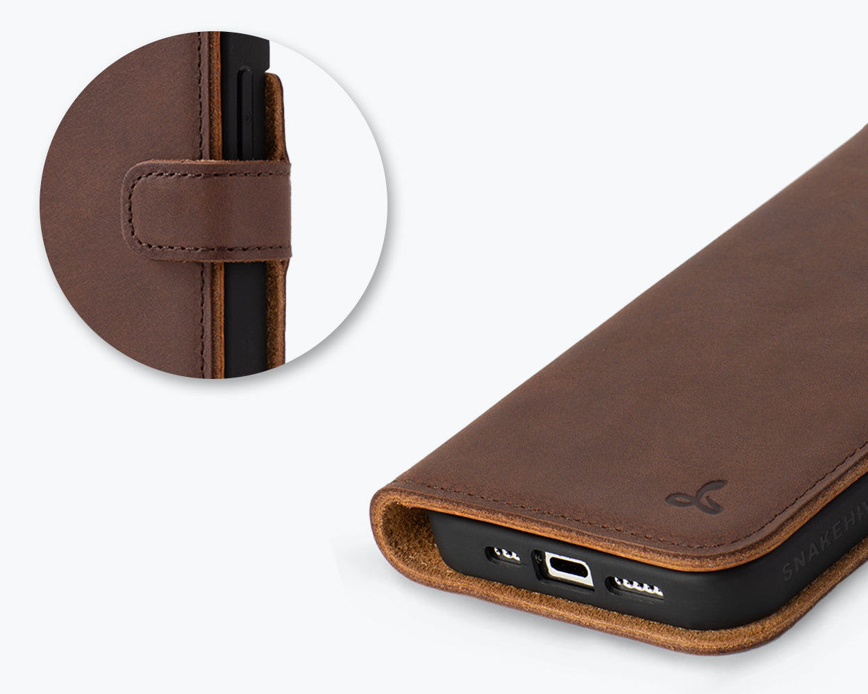 Apple iPhone 15 Pro - Vintage Leather Wallet Phone Case