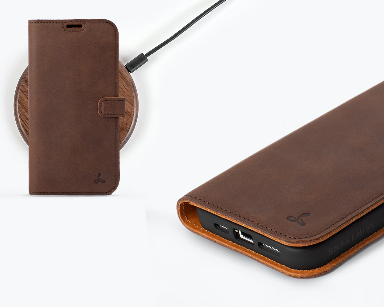 Apple iPhone 15 Pro - Vintage Leather Wallet Phone Case