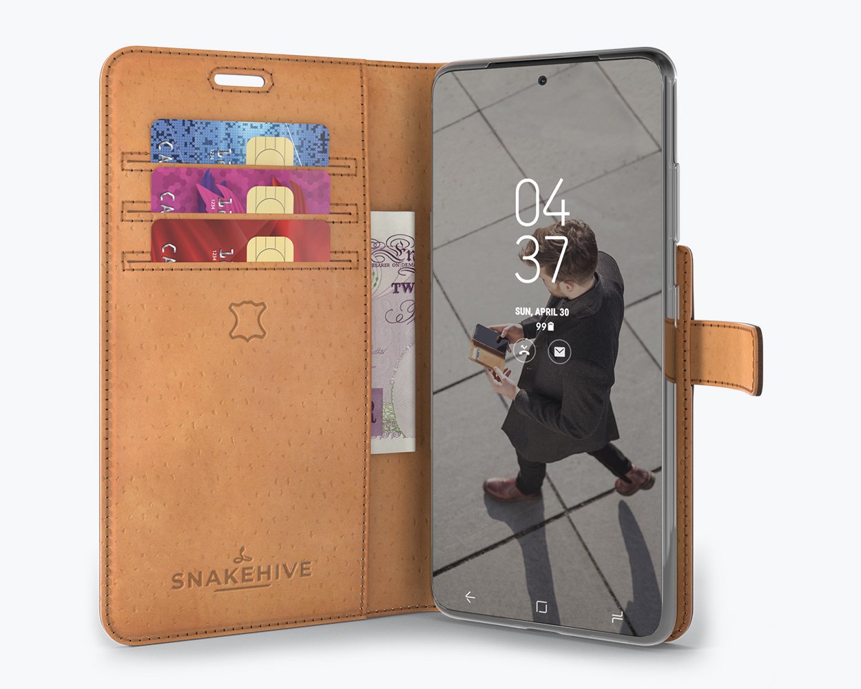 Étui portefeuille en cuir vintage - Samsung Galaxy S21 Ultra