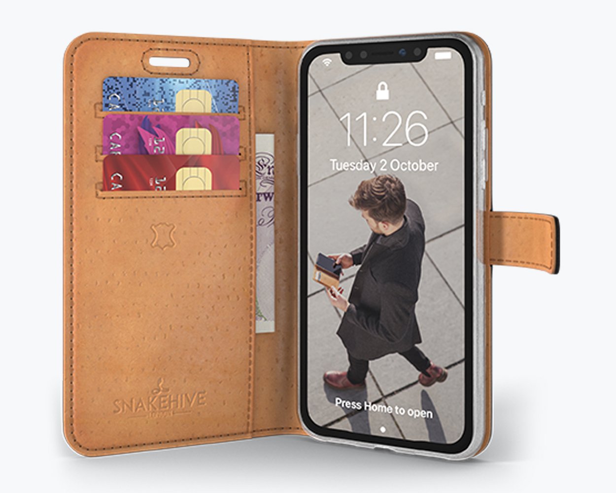 Étui portefeuille en cuir vintage - Apple iPhone XS Max