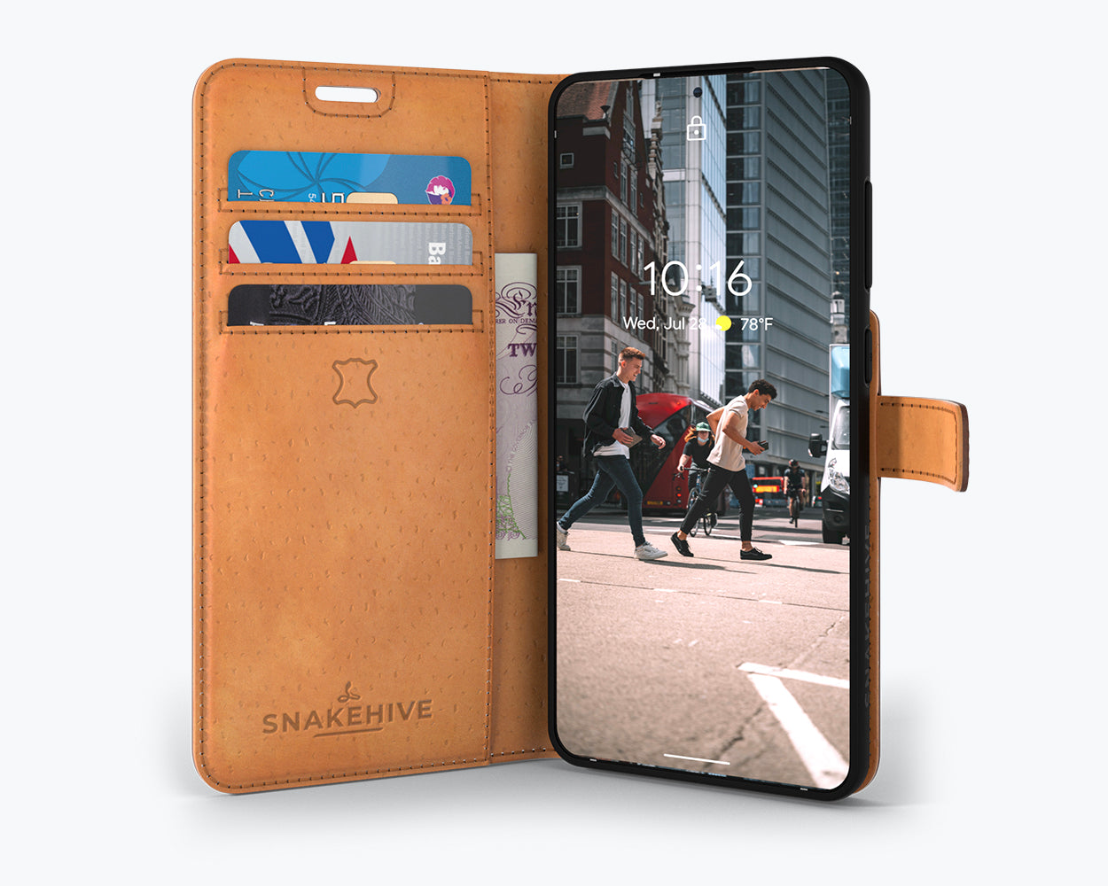 Étui portefeuille en cuir vintage - Samsung Galaxy S21 FE