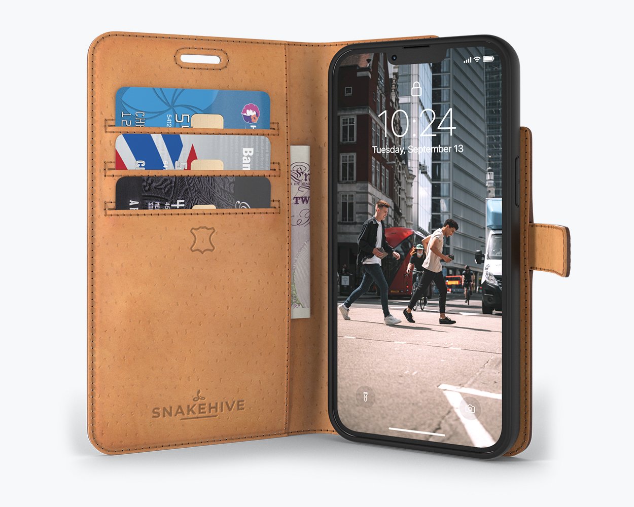 Étui portefeuille en cuir vintage - Apple iPhone 13 Mini