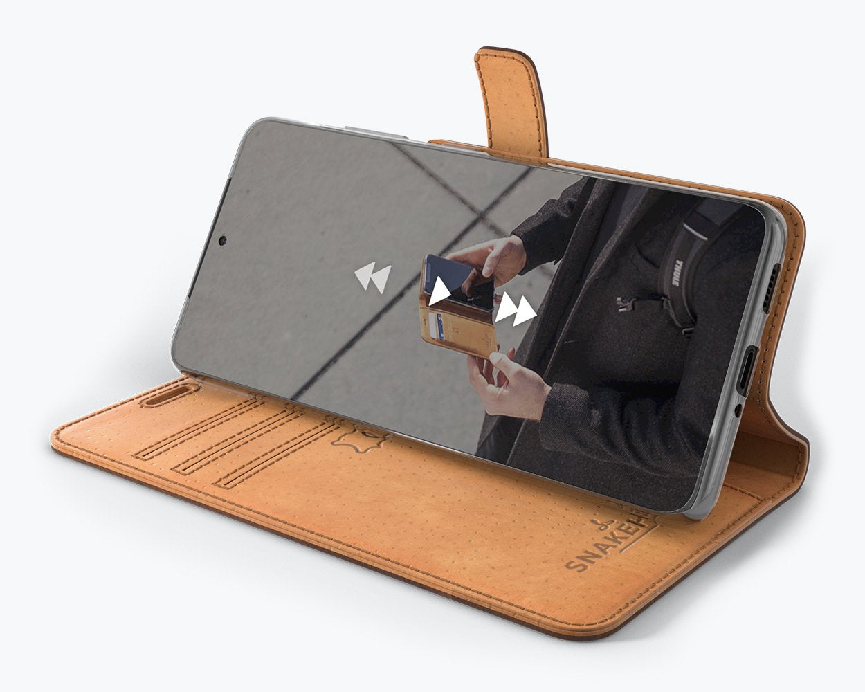 Étui portefeuille en cuir vintage - Samsung Galaxy S21 Ultra