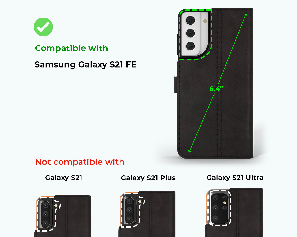 Étui portefeuille en cuir vintage - Samsung Galaxy S21 FE