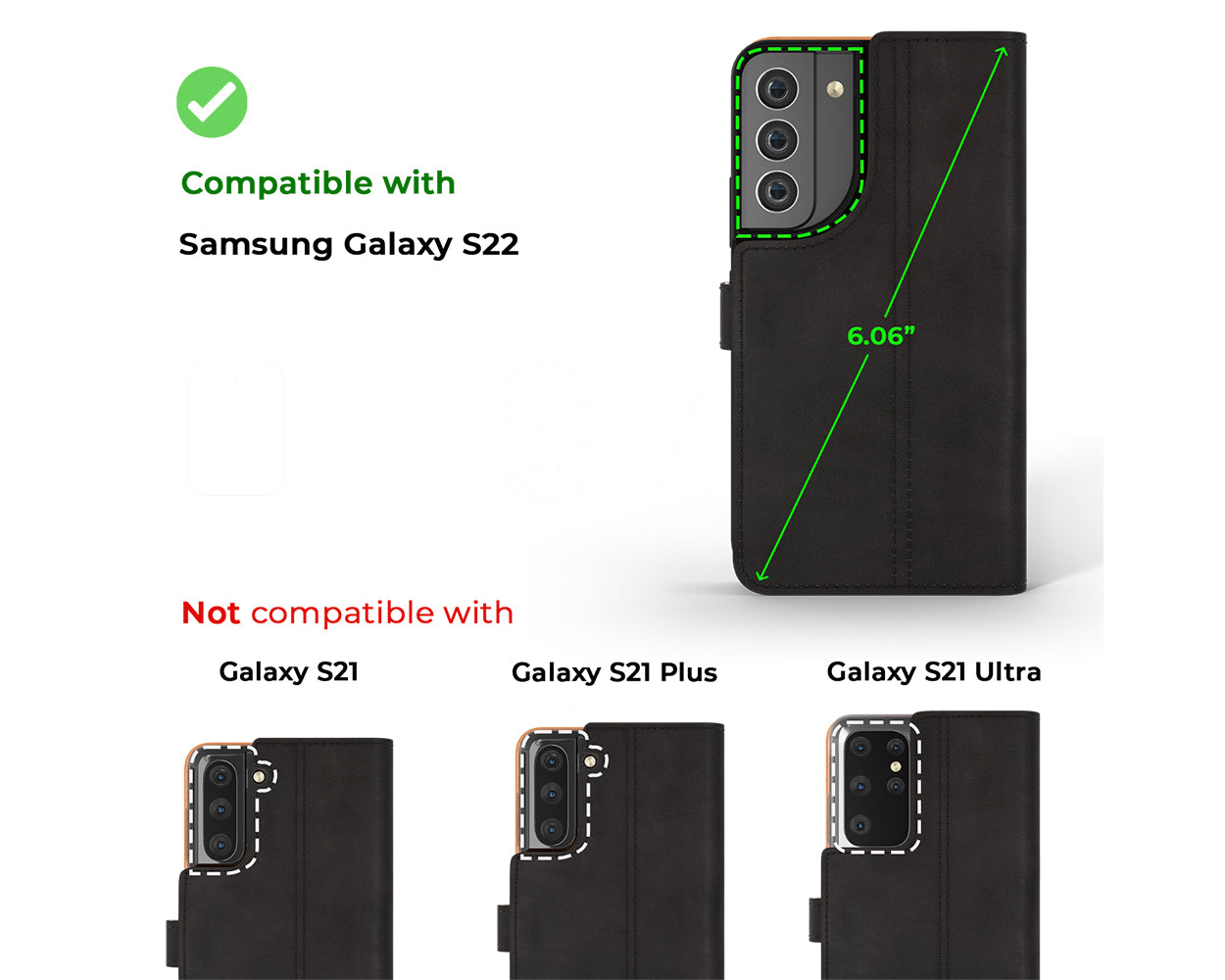 Samsung Galaxy S22 - Vintage Leather Wallet Phone Case