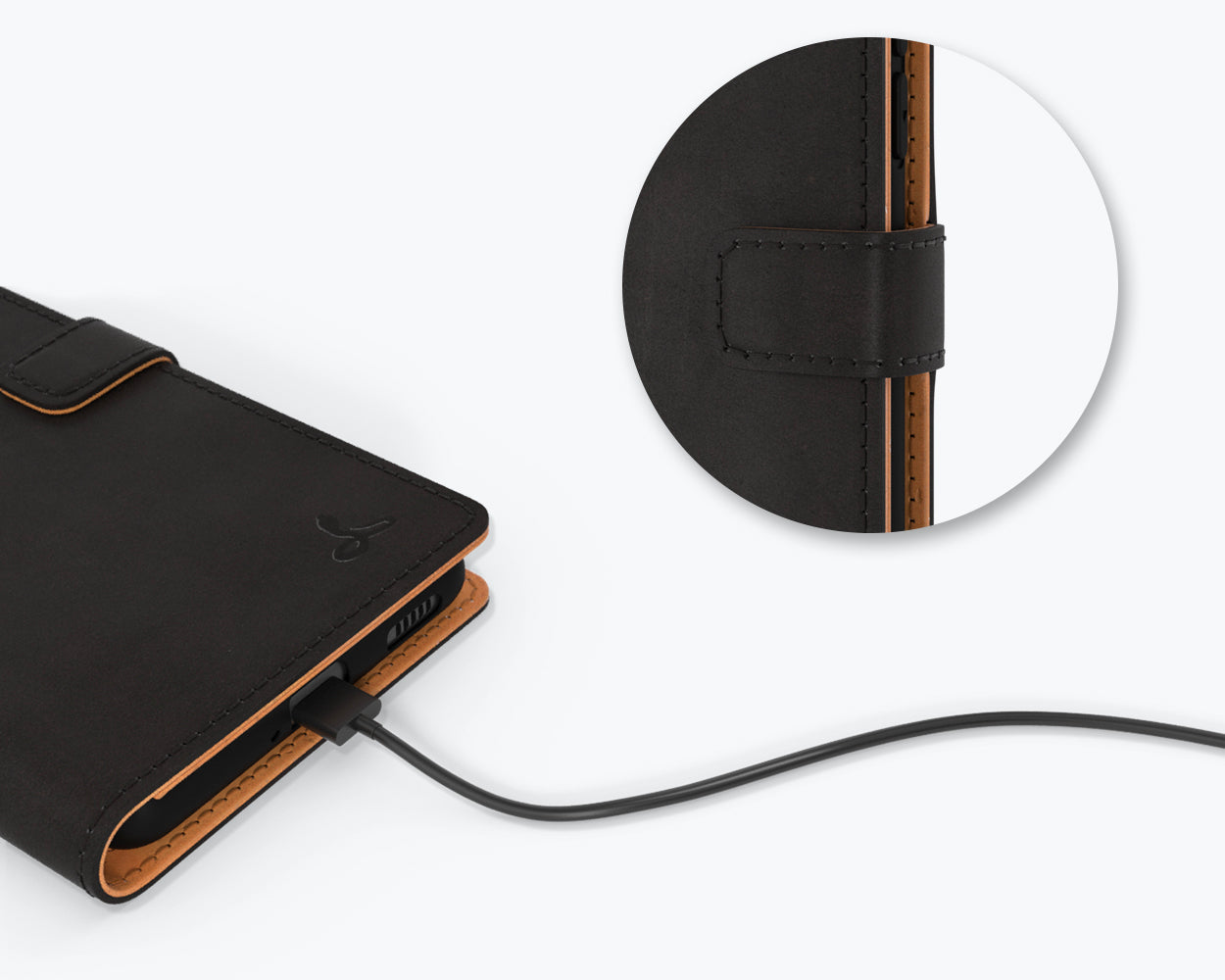 Étui portefeuille en cuir vintage - Samsung Galaxy A53