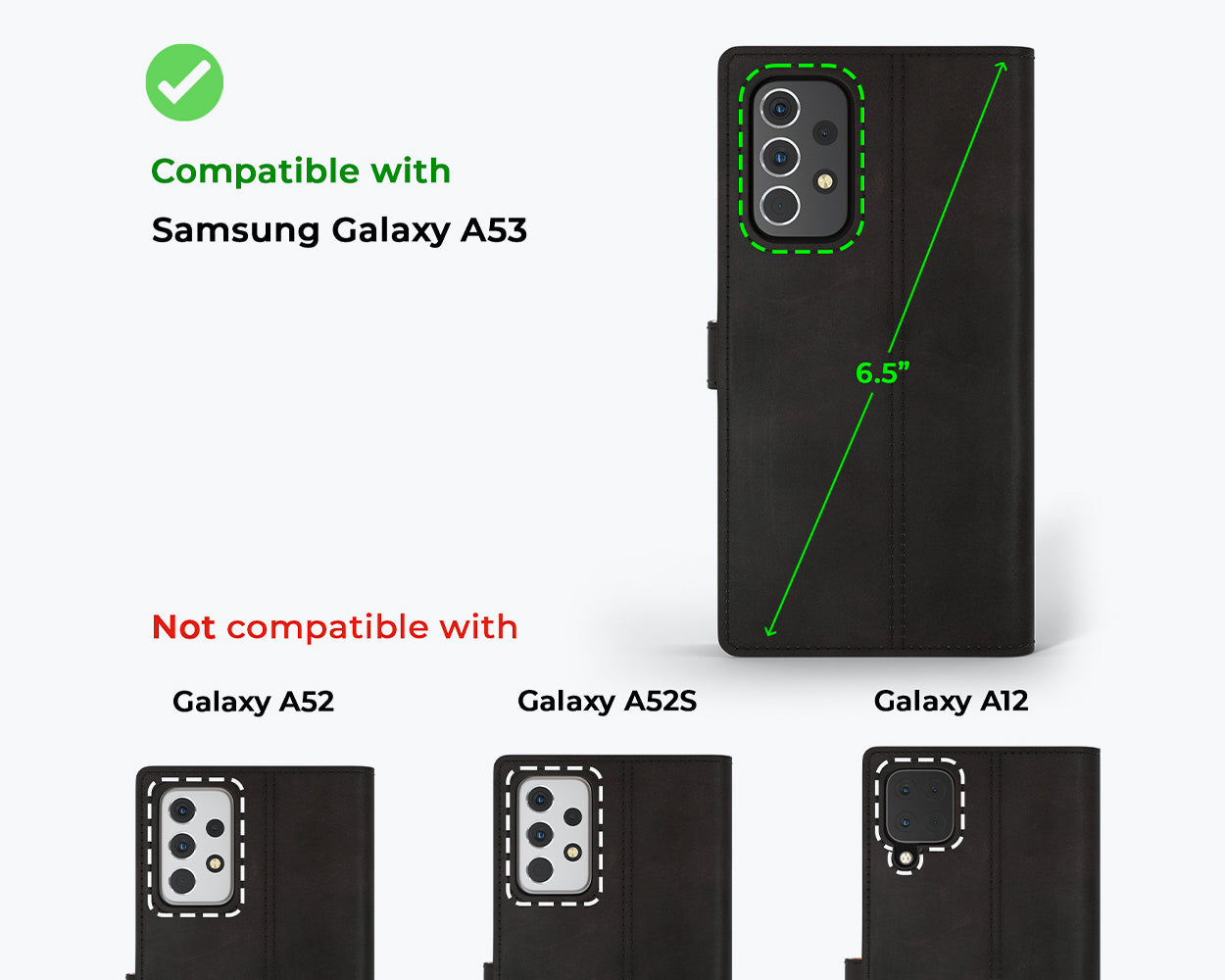Étui portefeuille en cuir vintage - Samsung Galaxy A53