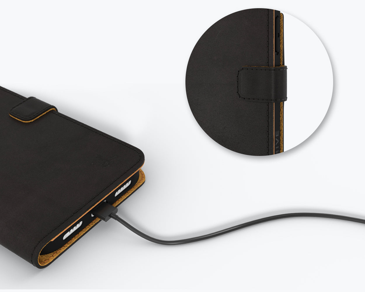Étui portefeuille en cuir vintage - Apple iPhone 14 Pro