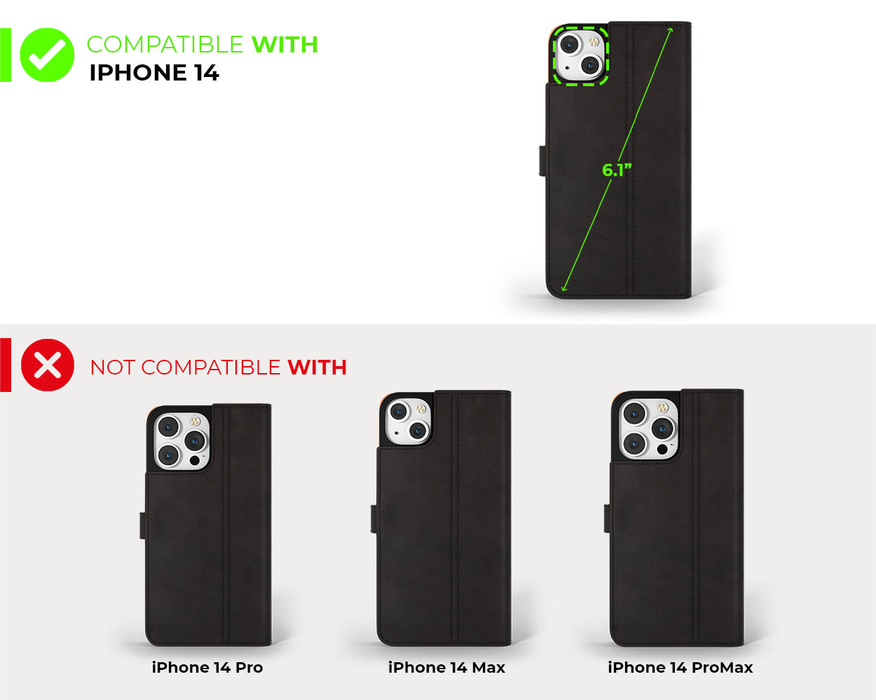 Étui portefeuille en cuir vintage - Apple iPhone 14 Plus