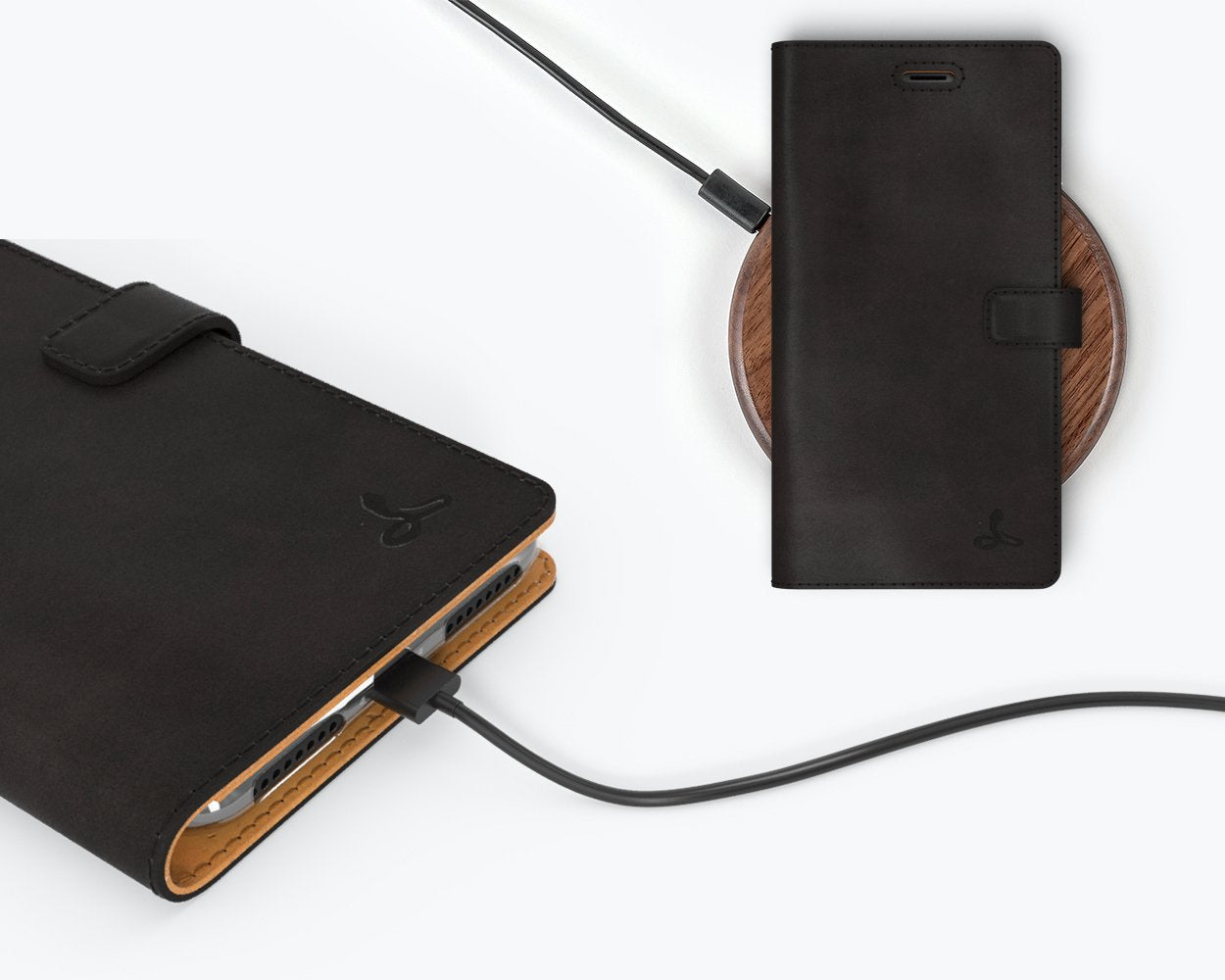 Étui portefeuille en cuir vintage - Apple iPhone 7 Plus