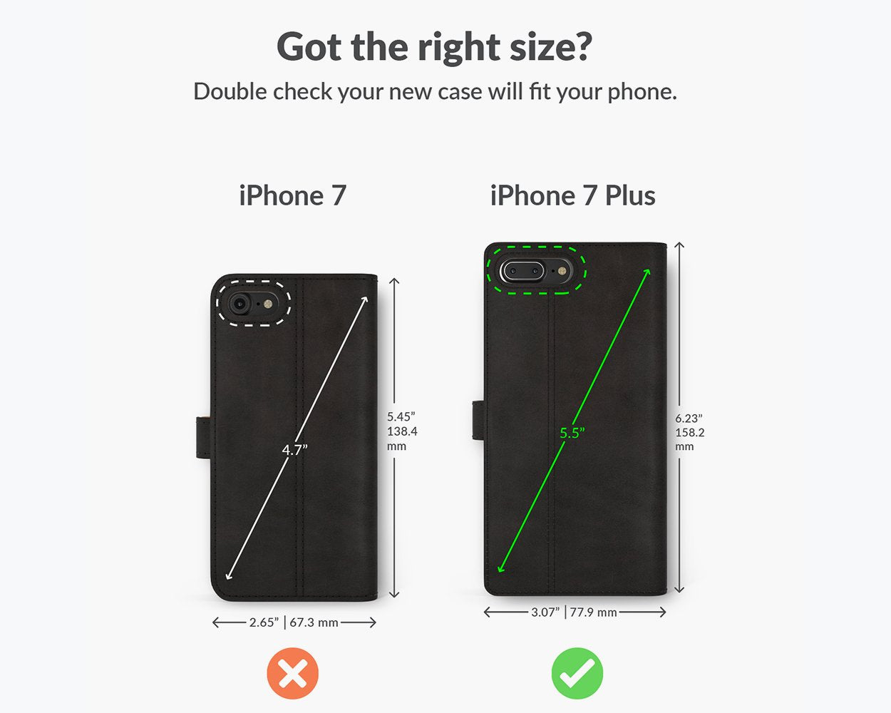 Étui portefeuille en cuir vintage - Apple iPhone 7 Plus