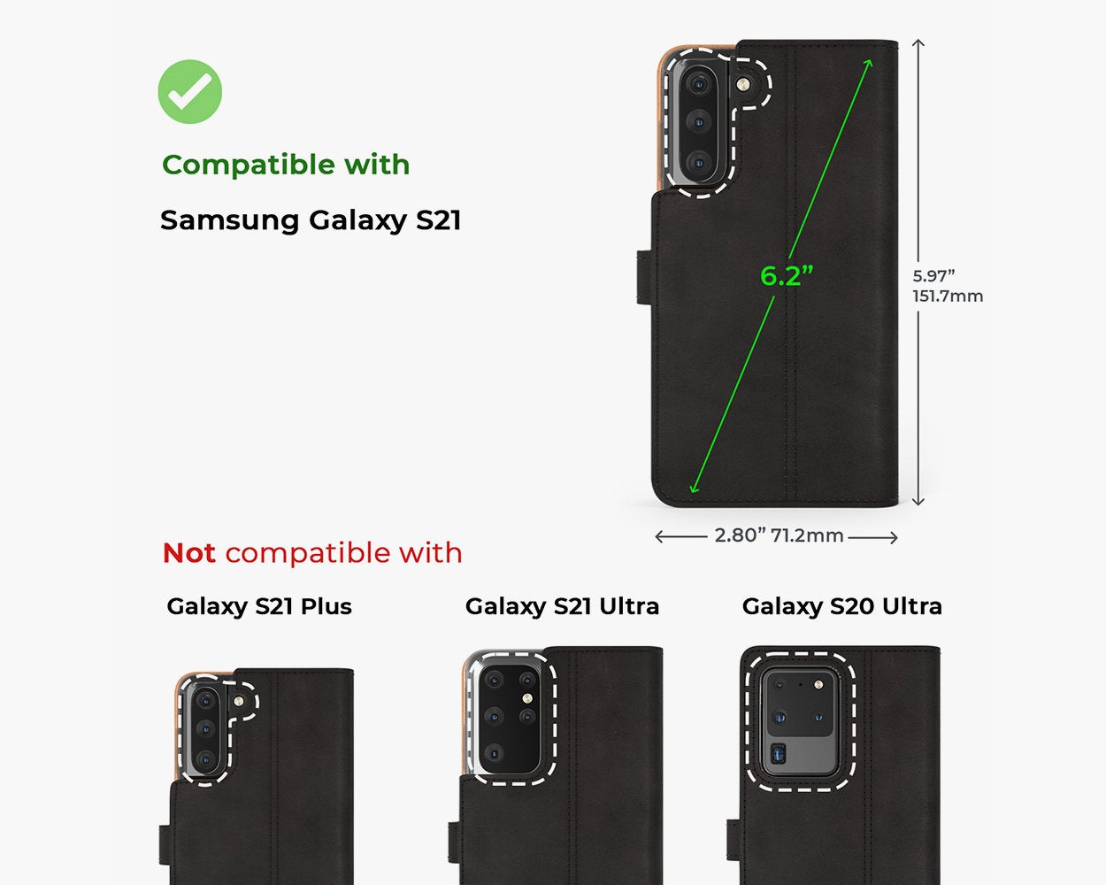 Étui portefeuille en cuir vintage - Samsung Galaxy S21