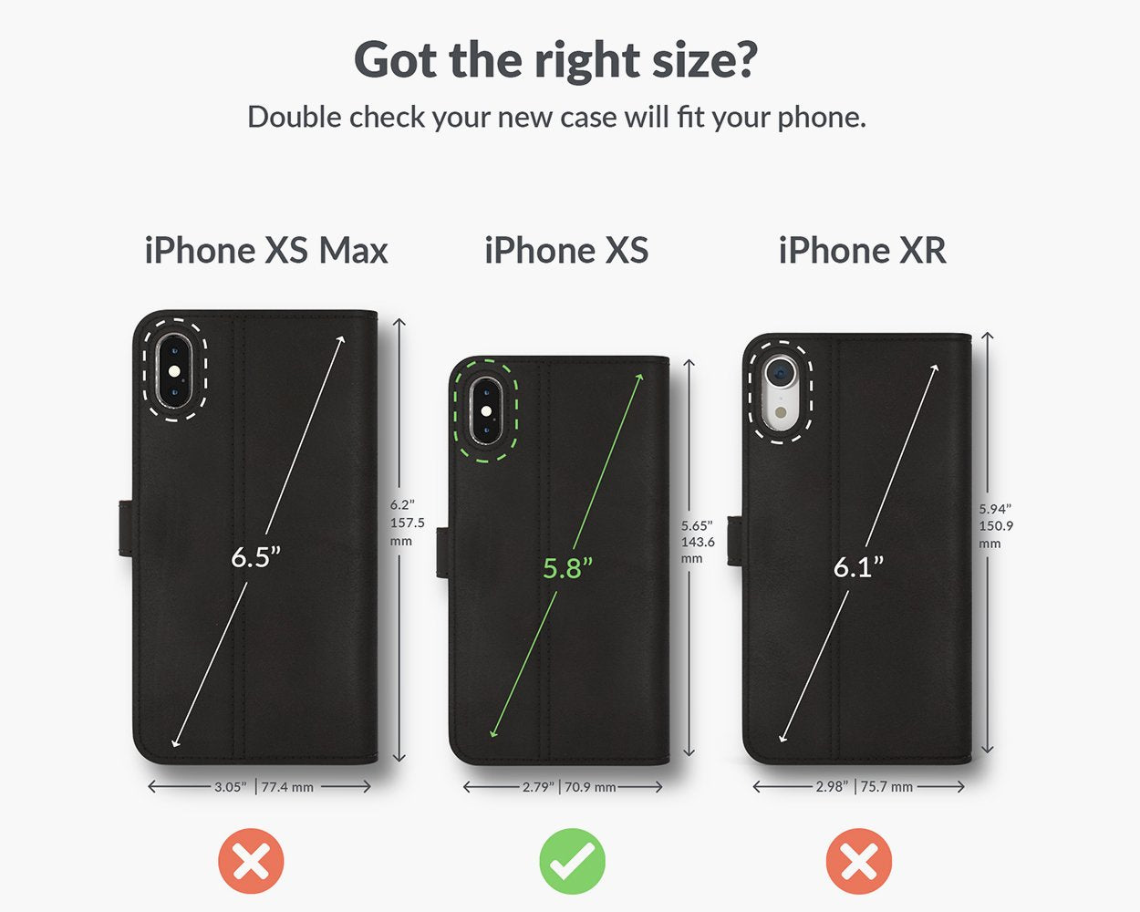 Étui portefeuille en cuir vintage - Apple iPhone X/XS