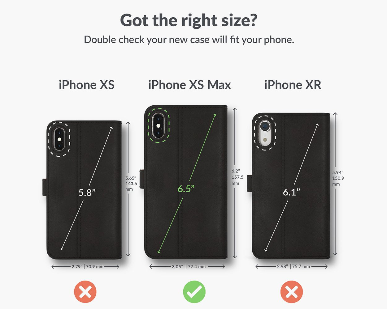 Étui portefeuille en cuir vintage - Apple iPhone XS Max