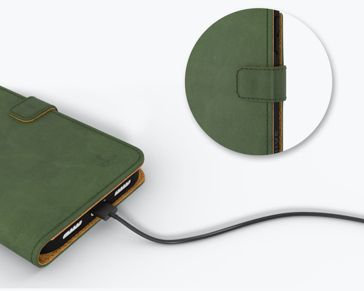 Étui portefeuille en cuir vintage - Apple iPhone 14 Pro
