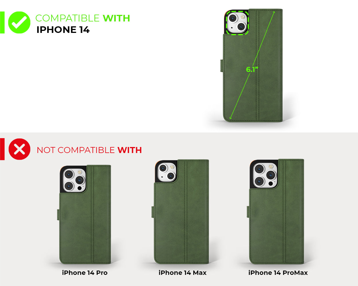 Étui portefeuille en cuir vintage - Apple iPhone 14 Plus
