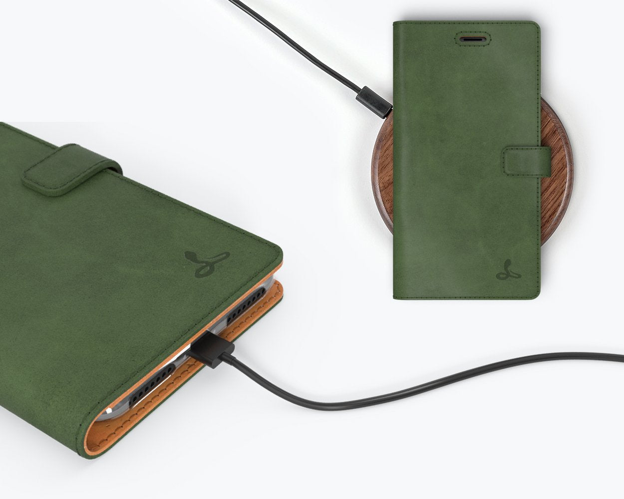 Étui portefeuille en cuir vintage - Apple iPhone 7 Plus