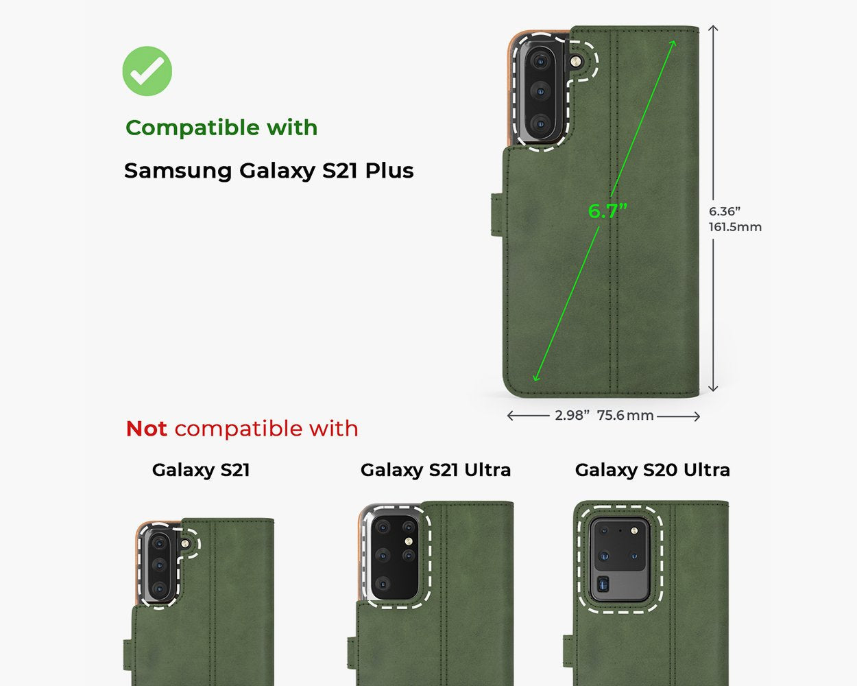 Étui portefeuille en cuir vintage - Samsung Galaxy S21 Plus