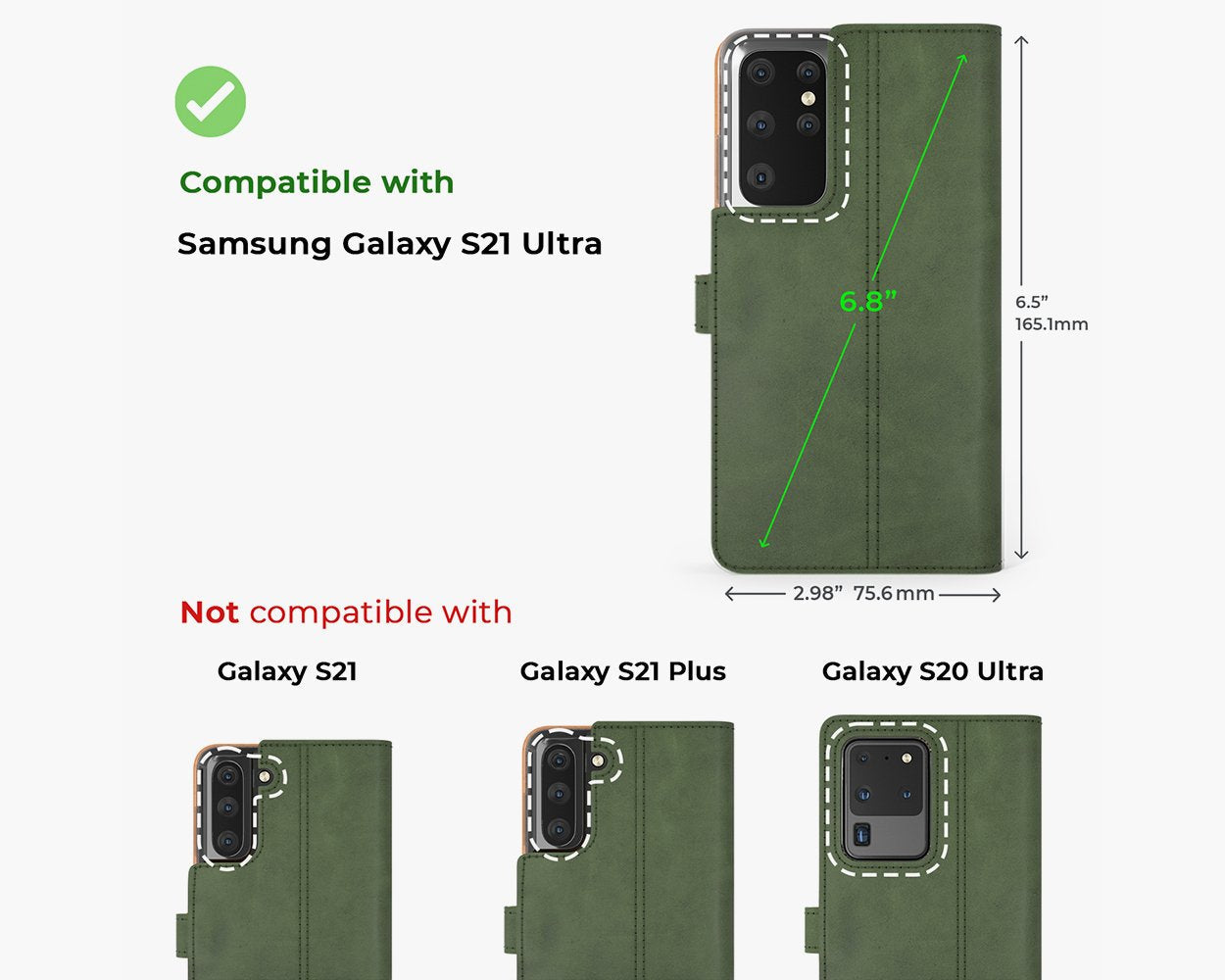 Étui portefeuille en cuir vintage - Samsung Galaxy S21 Ultra