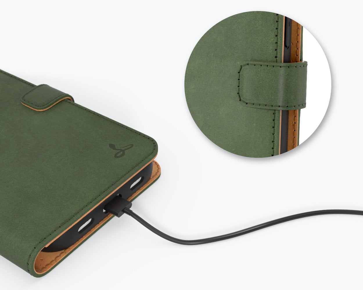 Étui portefeuille en cuir vintage - Apple iPhone 13 Mini