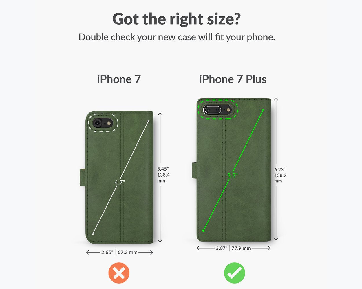 Étui portefeuille en cuir vintage - Apple iPhone 7 Plus