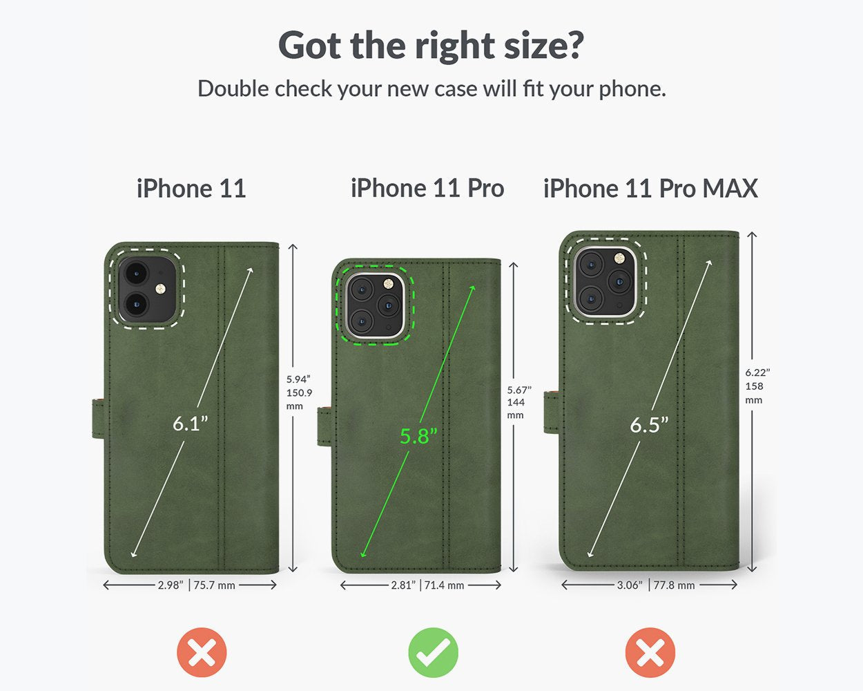 Étui portefeuille en cuir vintage - Apple iPhone 11 Pro