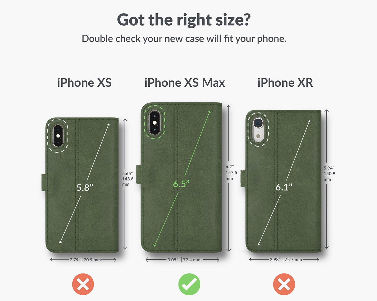 Étui portefeuille en cuir vintage - Apple iPhone XS Max