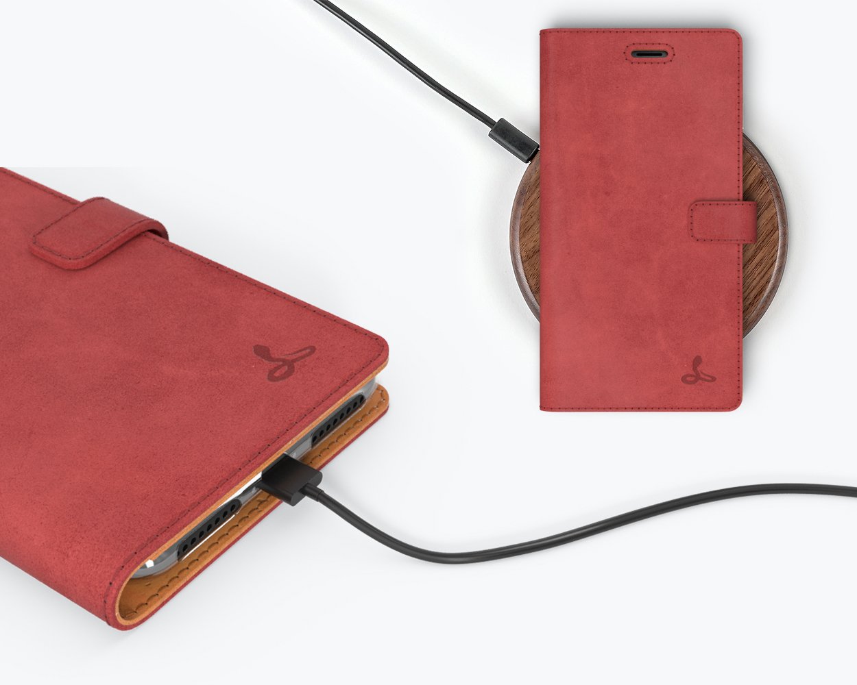 Étui portefeuille en cuir vintage - Apple iPhone 7 Plus