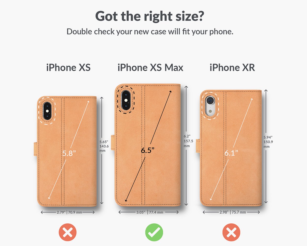 Étui portefeuille en cuir vintage - Apple iPhone XS Max