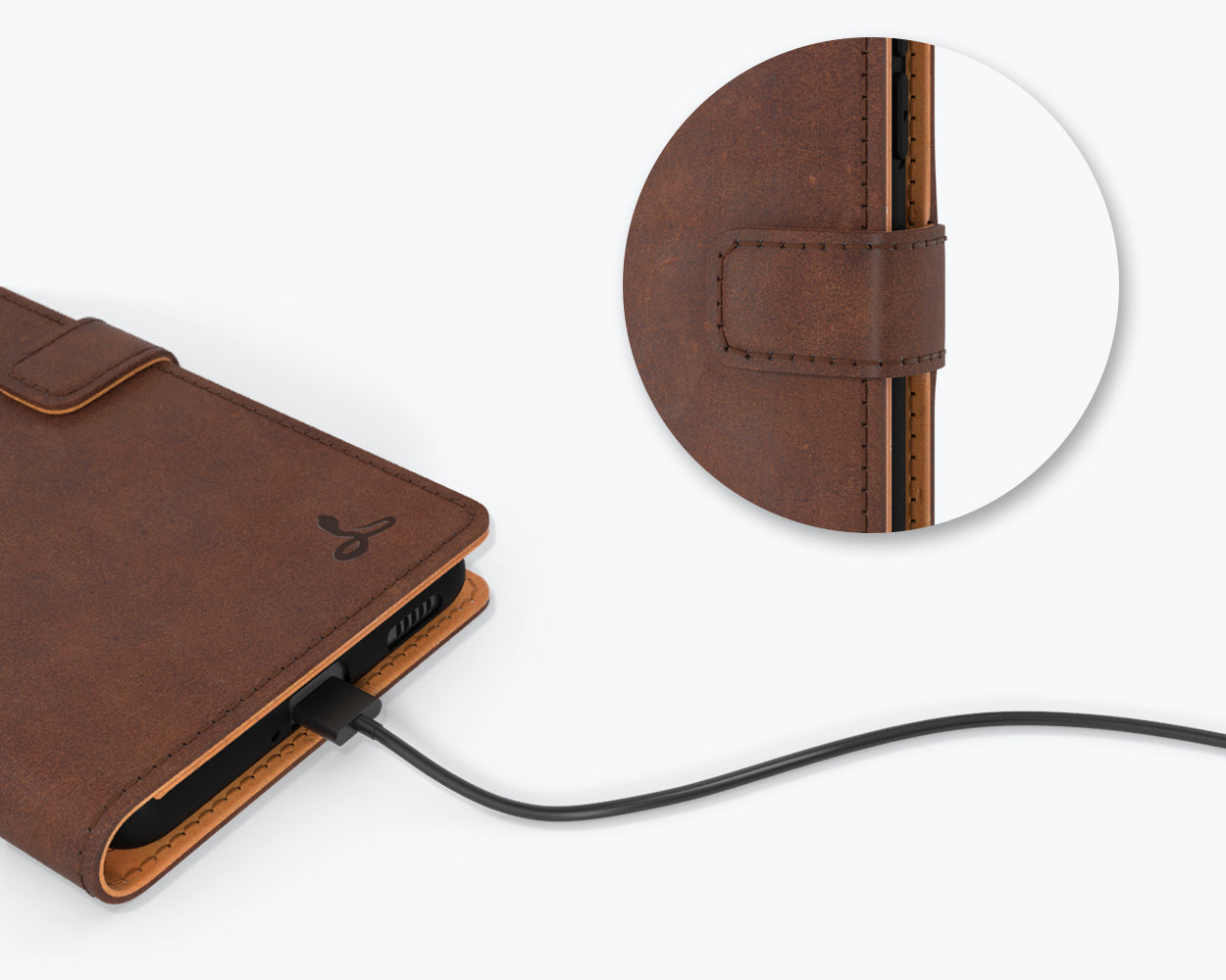 Étui portefeuille en cuir vintage - Samsung Galaxy A53