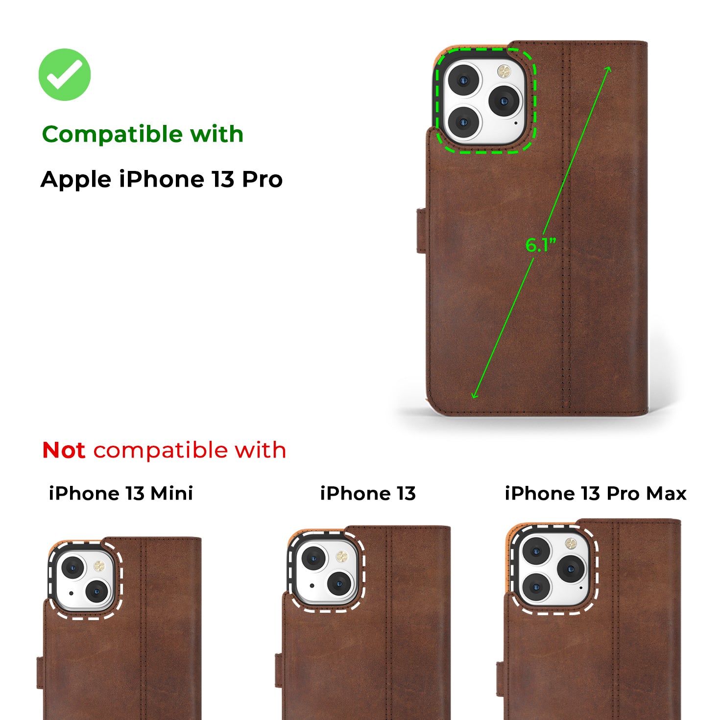 Apple iPhone 13 Pro - Vintage Leather Wallet Phone Case