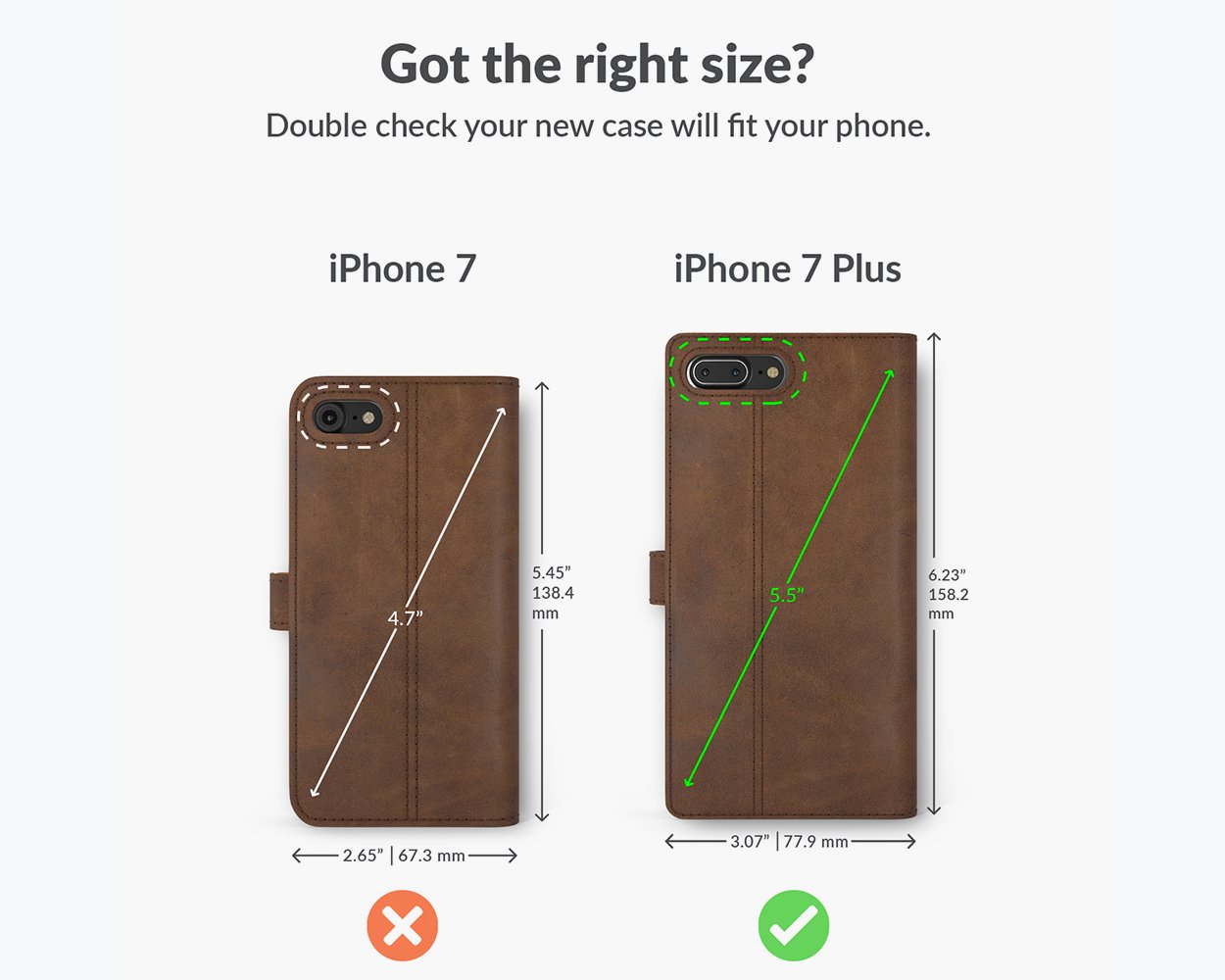 Étui portefeuille en cuir vintage - Apple iPhone 7 Plus