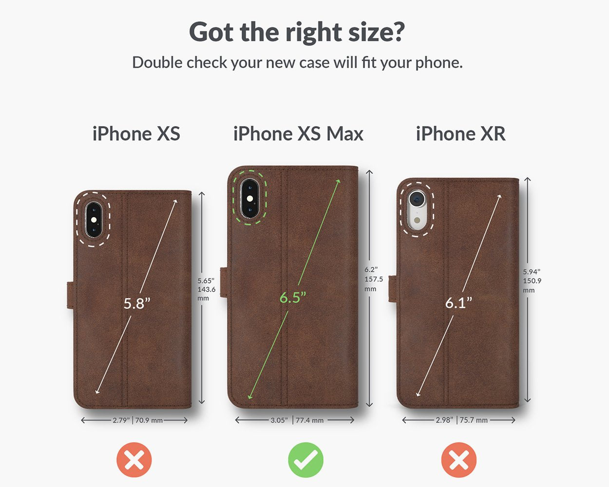 Étui portefeuille en cuir vintage - Apple iPhone XS Max