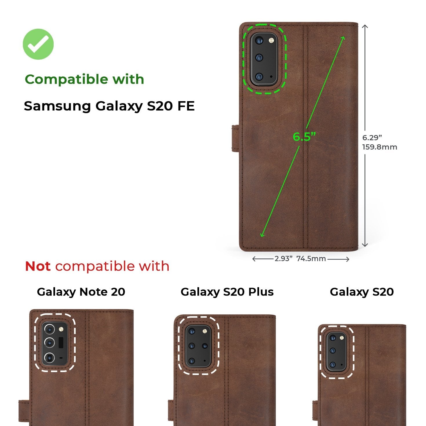 Étui portefeuille en cuir vintage - Samsung Galaxy S20 FE
