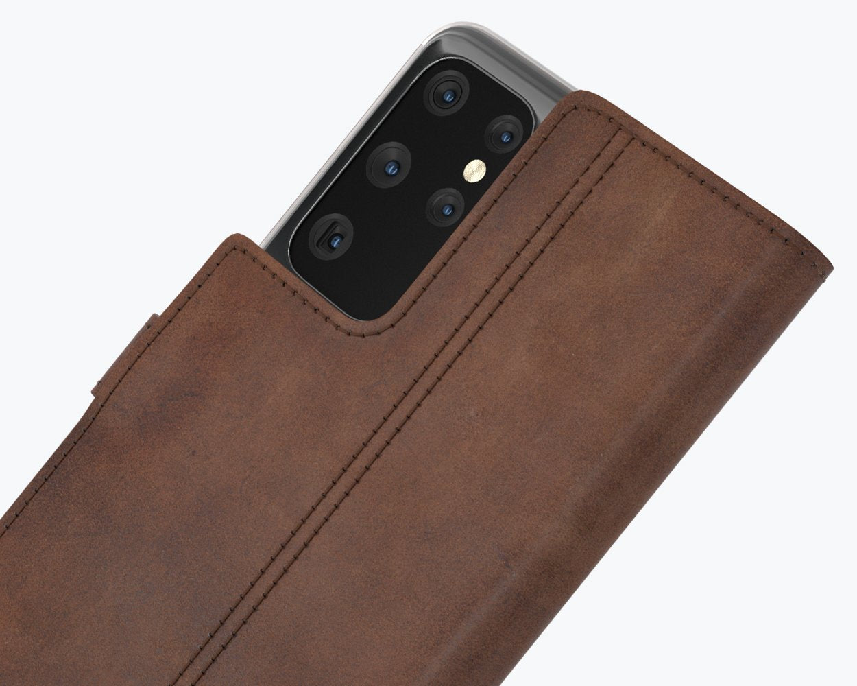 Étui portefeuille en cuir vintage - Samsung Galaxy S21 Ultra