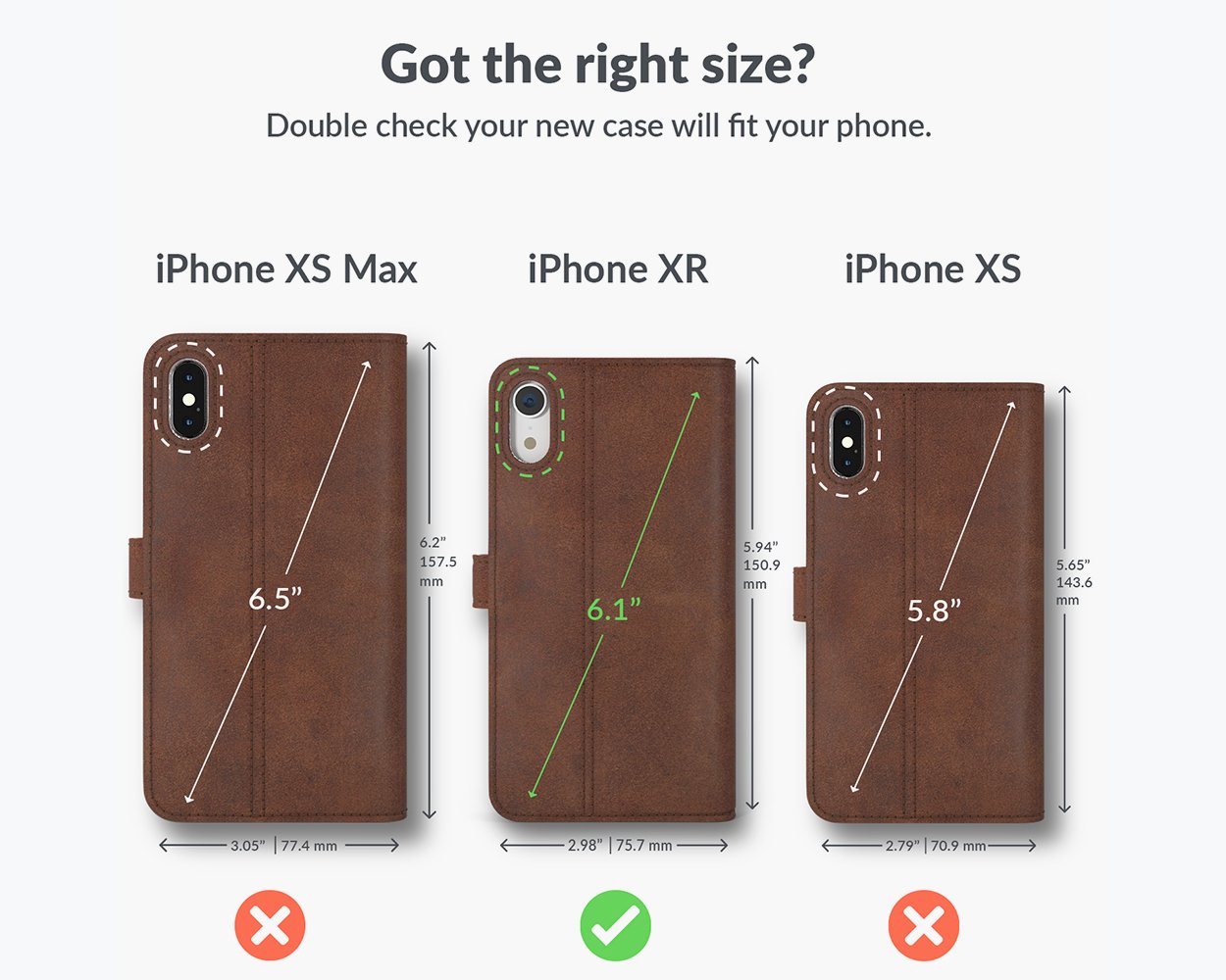 Étui portefeuille en cuir vintage - Apple iPhone XR