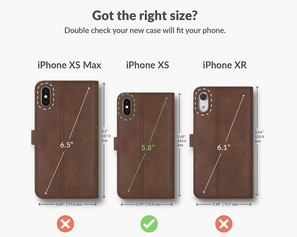 Étui portefeuille en cuir vintage - Apple iPhone X/XS