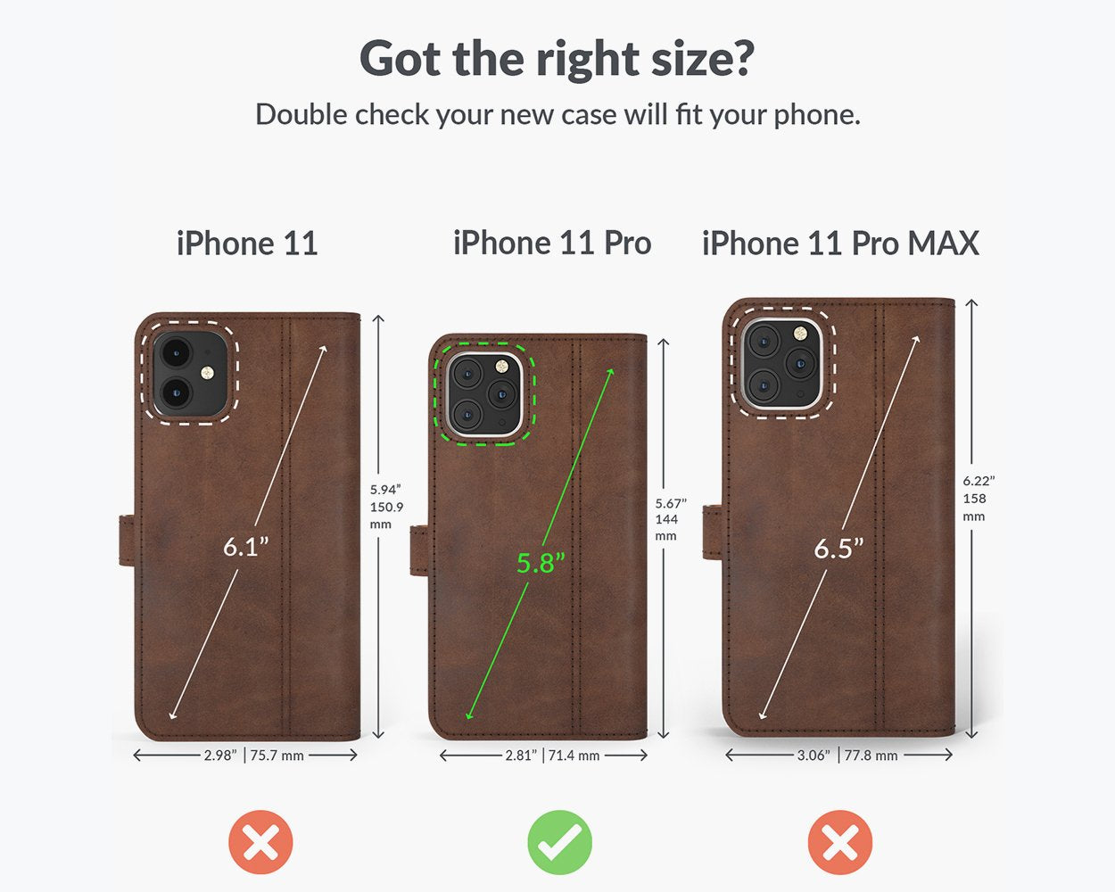 Étui portefeuille en cuir vintage - Apple iPhone 11 Pro