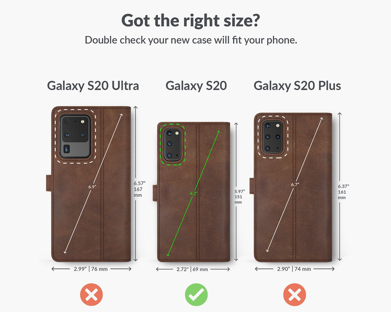 Samsung Galaxy S20 - Vintage Leather Wallet Phone Case