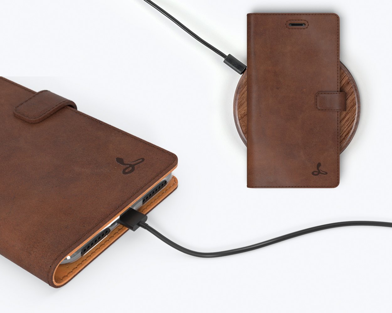 Apple iPhone 8 Plus - Vintage Leather Wallet Phone Case