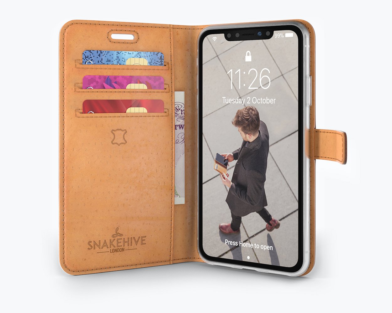 Étui portefeuille en cuir vintage - Apple iPhone XR
