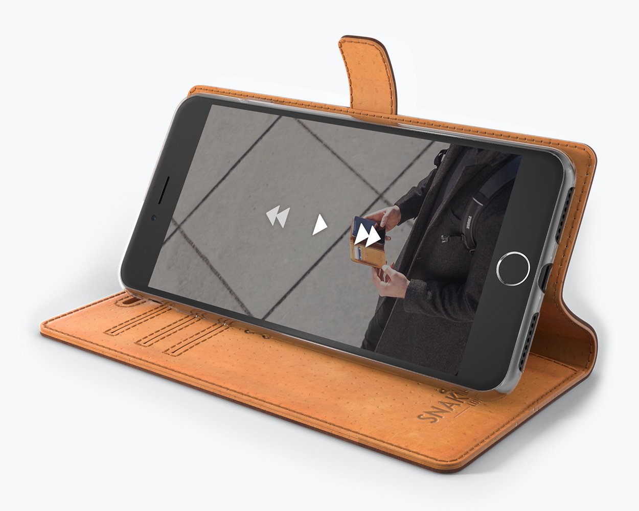 Étui portefeuille en cuir vintage - Apple iPhone 7 Plus