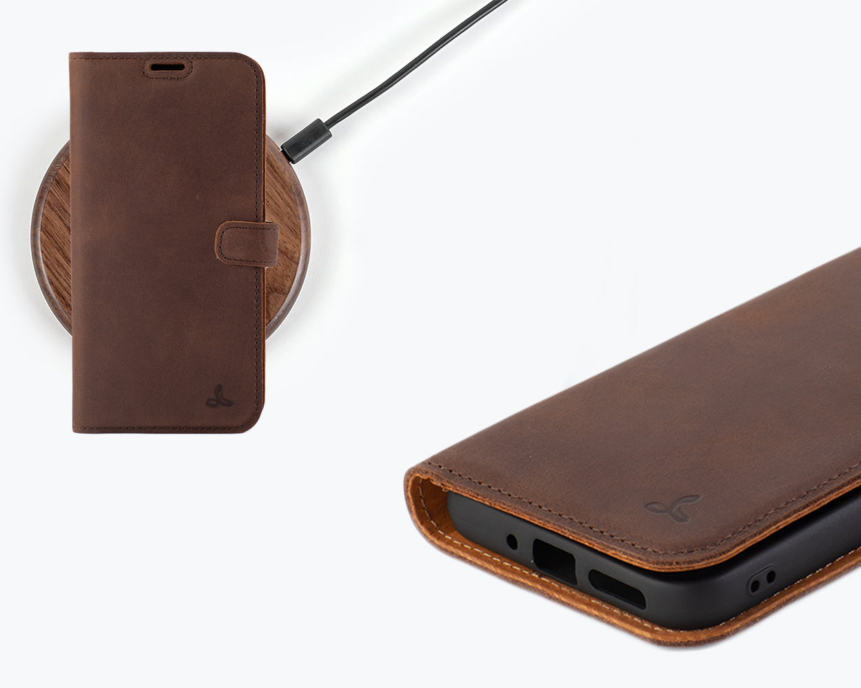 Étui portefeuille en cuir vintage - Samsung Galaxy A54