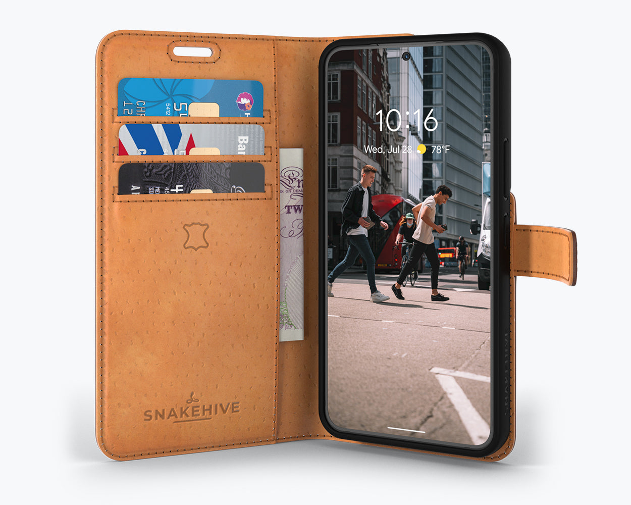 Étui portefeuille en cuir vintage - Samsung Galaxy S22
