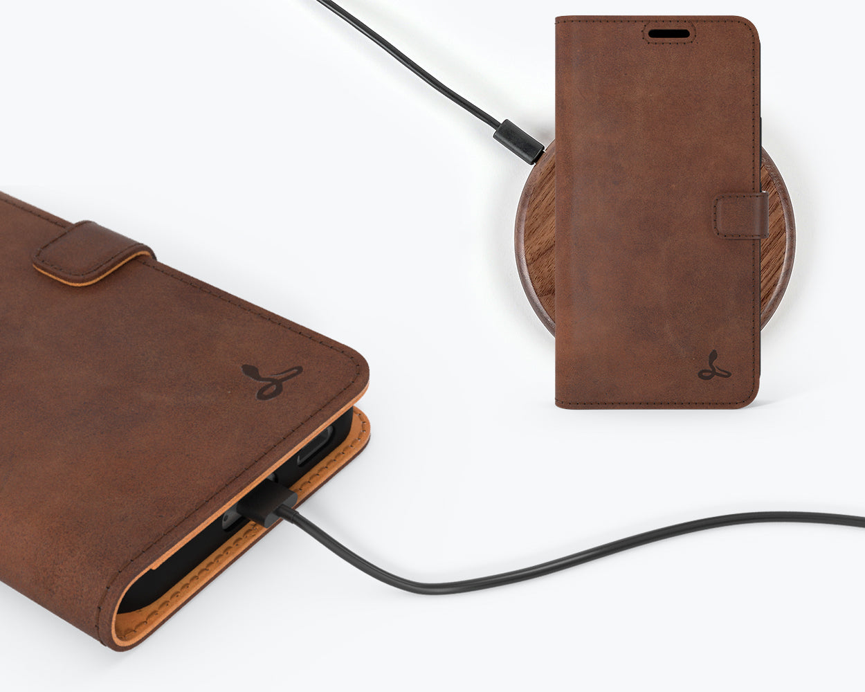 Étui portefeuille en cuir vintage - Samsung Galaxy S22
