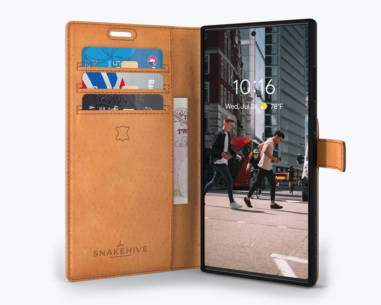 Étui portefeuille en cuir vintage - Samsung Galaxy S22 Ultra