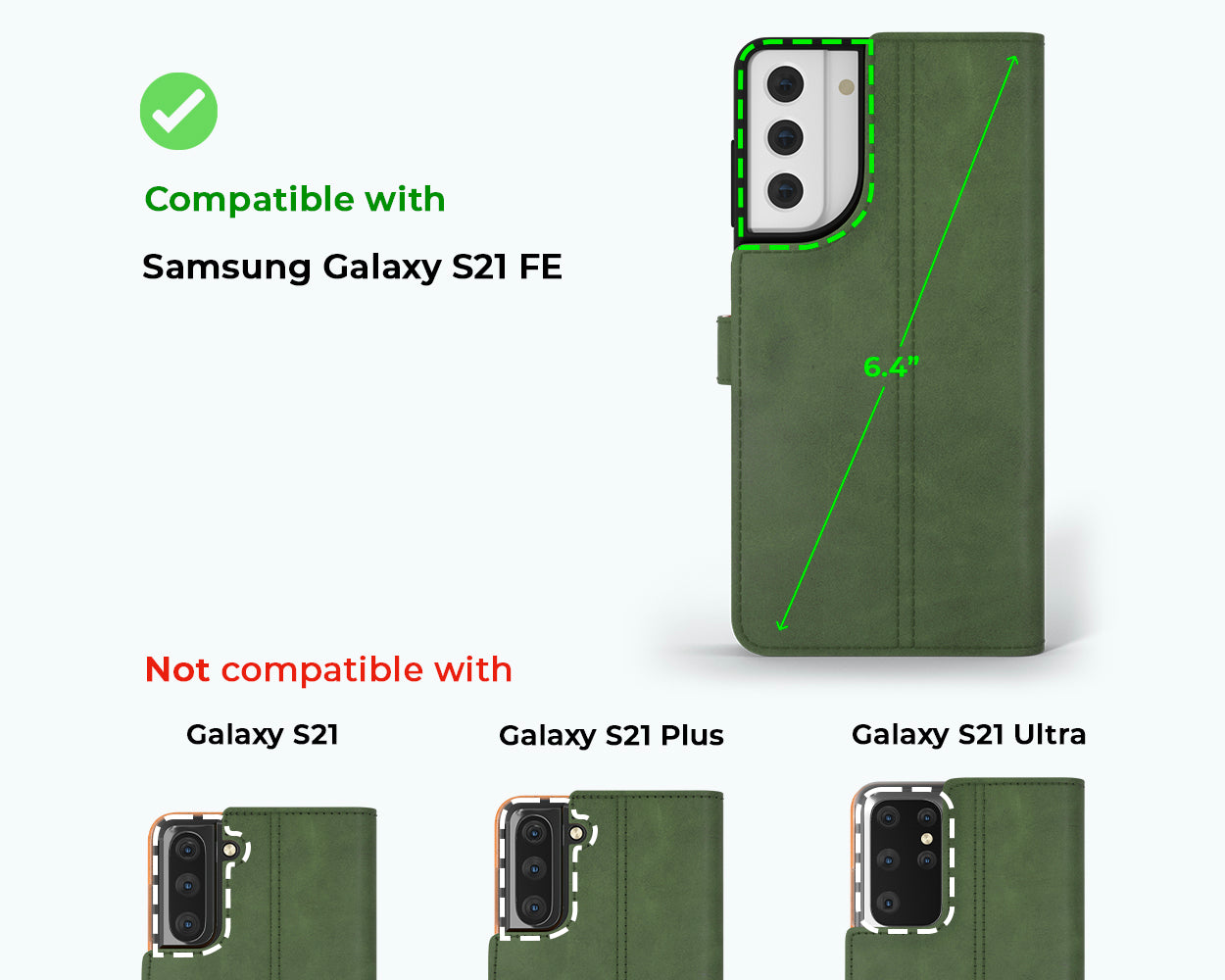 Étui portefeuille en cuir vintage - Samsung Galaxy S21 FE