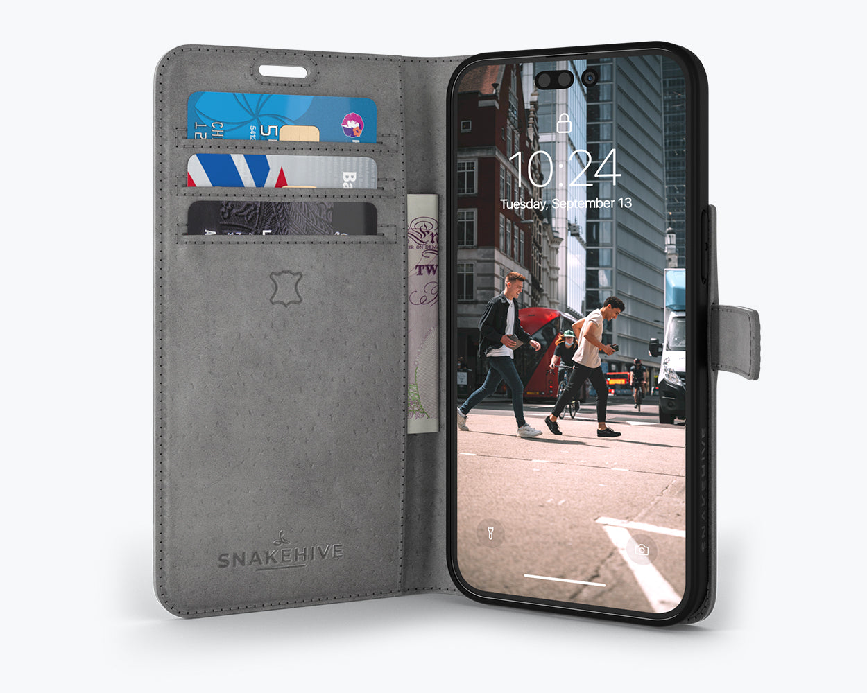 Étui portefeuille en cuir vintage - Apple iPhone 14 Pro Max