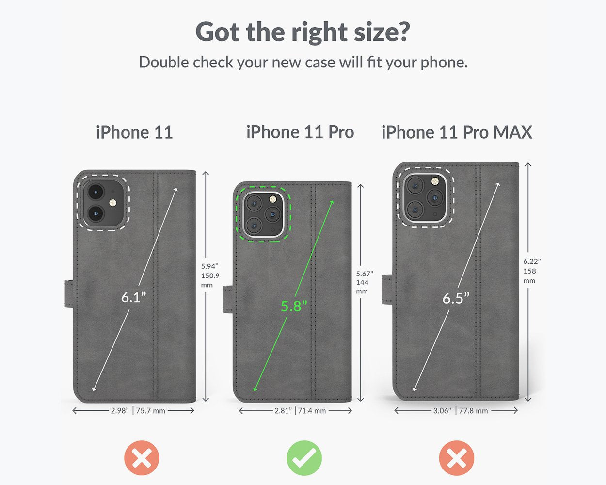 Étui portefeuille en cuir vintage - Apple iPhone 11 Pro